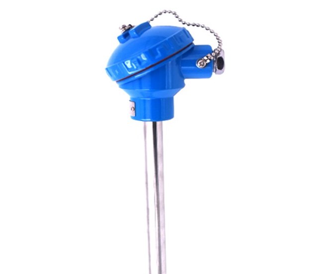 Assembly straight rod industrial RTD resistance thermometer